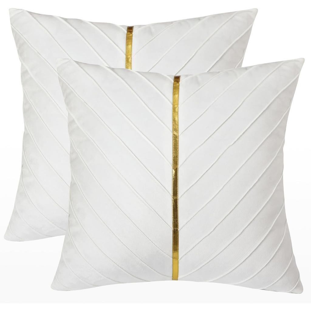 1 Pezzo Copricuscini in Velluto 45*45cm Pelle Dorata Decorativo Federa per Cuscino Divano Lusso Moderno Copricuscini Decorativi