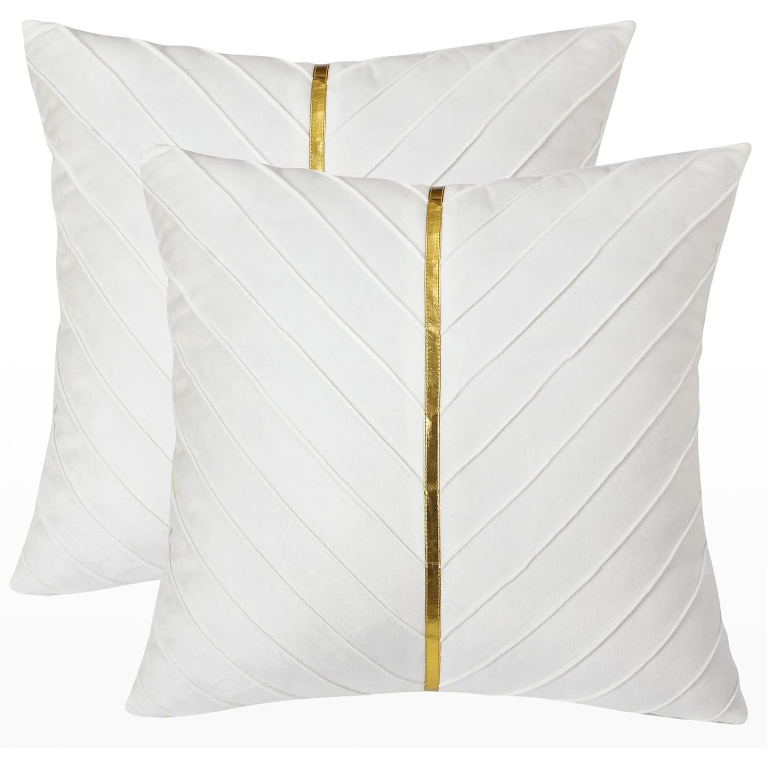 1 Stuk Fluweel Kussenhoezen 45*45cm Leer Goud Decoratieve Bank Kussenhoes Luxe Moderne Sierkussenhoezen 45x45cm