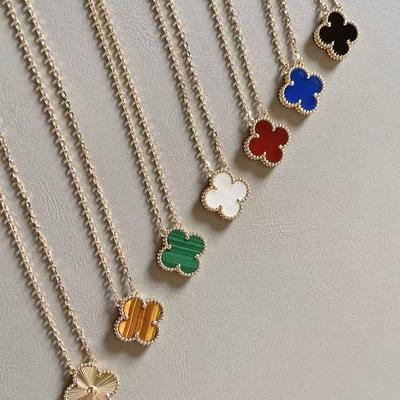 High Version Four-leaf Clover Necklace Pendant Women's Natural Mother-of-pearl Lucky Four-leaf Clover Clavicle Chain