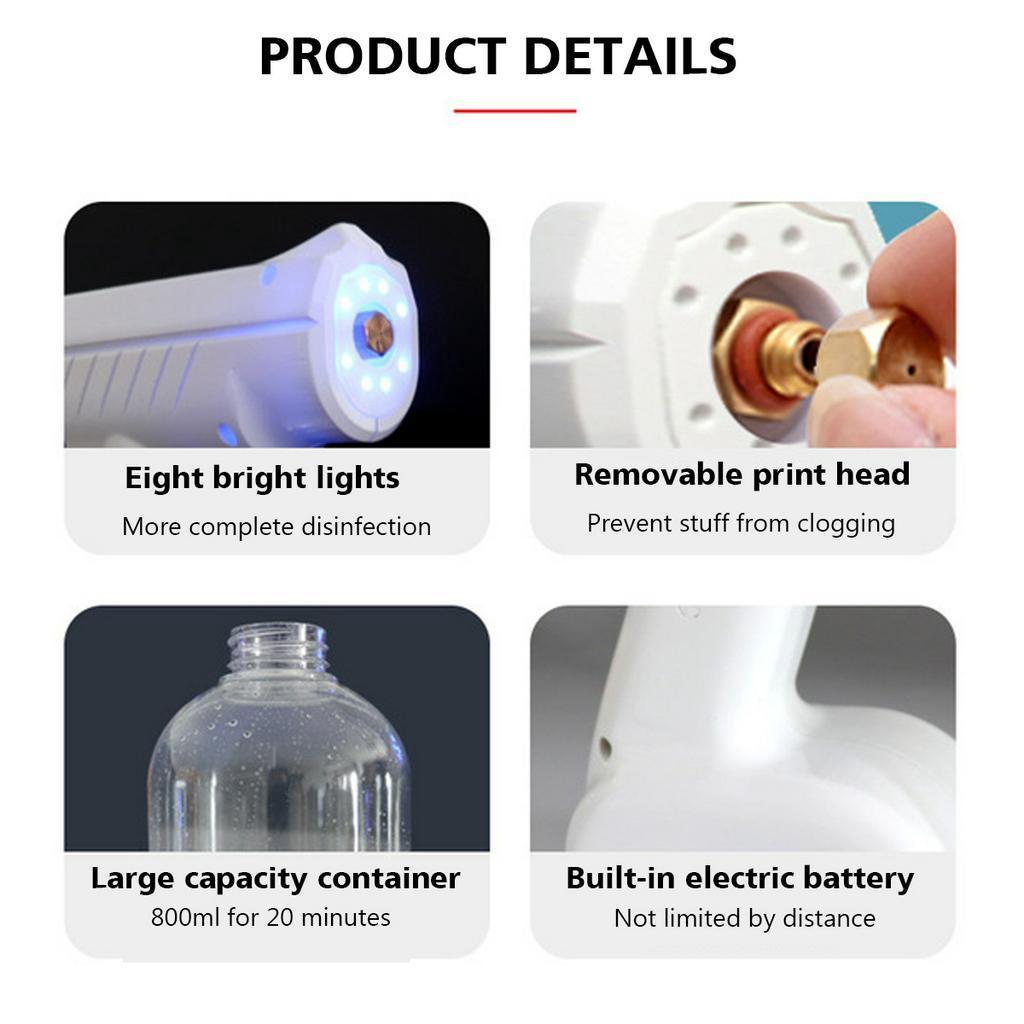 110V/220V 1300W 800ML CE Household Portable Wireless Sprayer Machine Blue Light Nano Steam Spray Guns