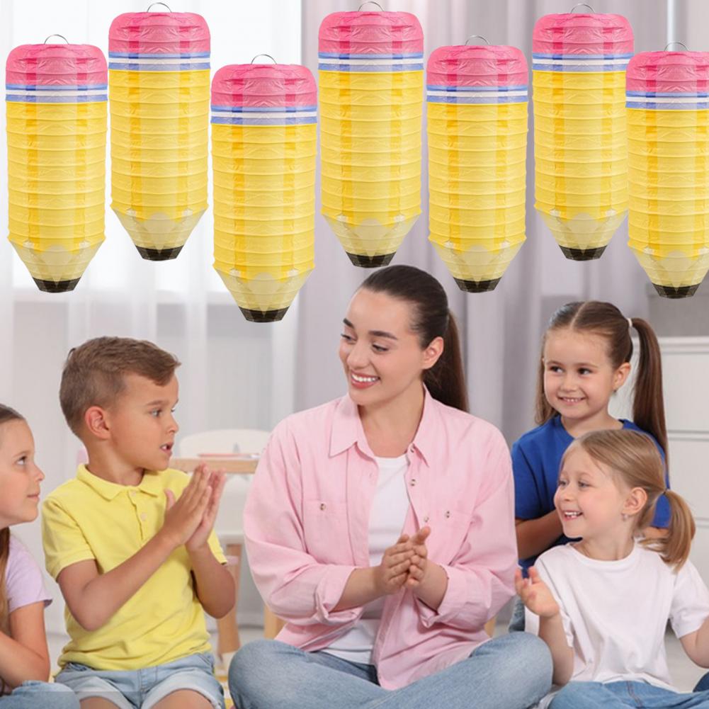 Festival Decoration Festive Lantern Decor Back To School Classroom Decoration Set Crayon Pencil Hanging Paper Lanterns for First