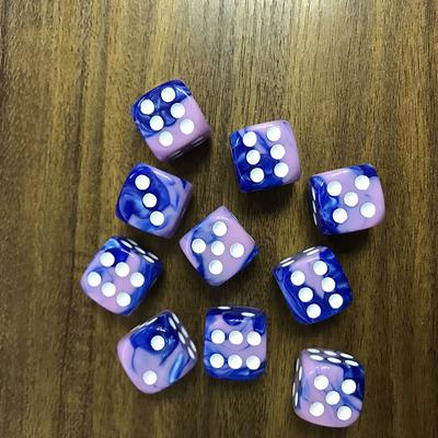 5pcs Set Two Color Dice Puzzle Board Game Accessory 6 Sided Point Dice Funny Game 16mm Great for Children