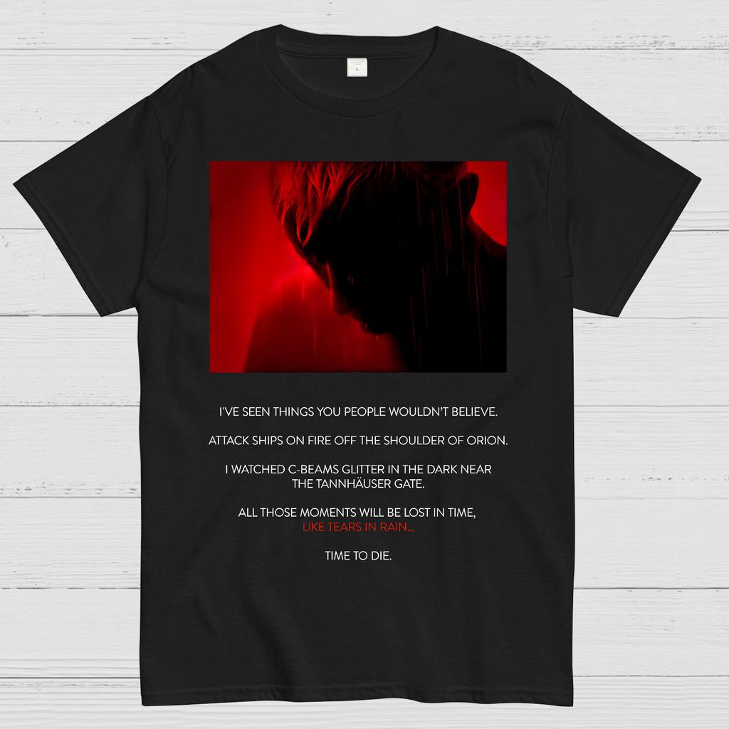 Tears in Rain-Tears in Red-Time to Die T-shirt Unisex Pesante 100% Cotone