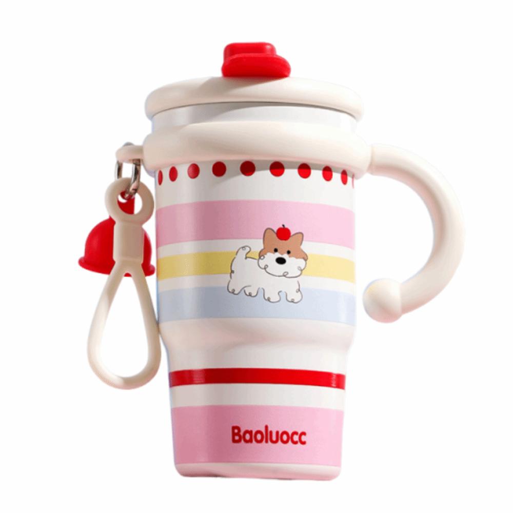 Creative Thermal Water Bottle 600ml Drinking Straw Cup Fashion Outdoor Insulated Mug  Household