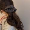 A Small Floral Knitted Large Intestine Hair Band and Hair Tie with A Retro Style, A Ponytail Leather Band and Hair Tie