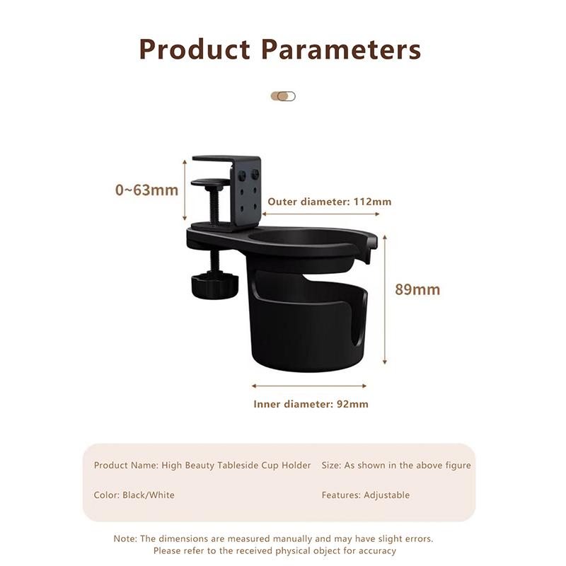 

1Pc Office Desktop Storage Tableside Fixed Cup Holder Cup Clip Cup Holder Cup Rack Desk Storage Rack Organizer
