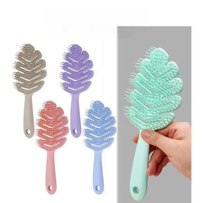 1 PC Long-handled Leaf Shampoo Brush, Fluffy and Soft Massage Brush, Scalp Meridian Shampoo and Massage Comb In One, Holiday Gift