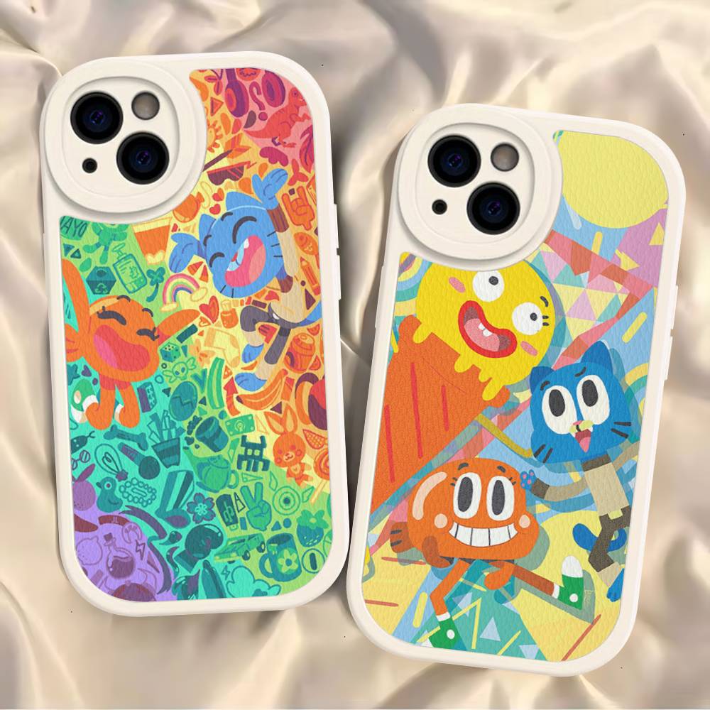 The A-Amazing World Gumball Anime Phone Cover For IPhone 11 12 13 14 15 16 Pro Max Mini Plus Soft Leather Case