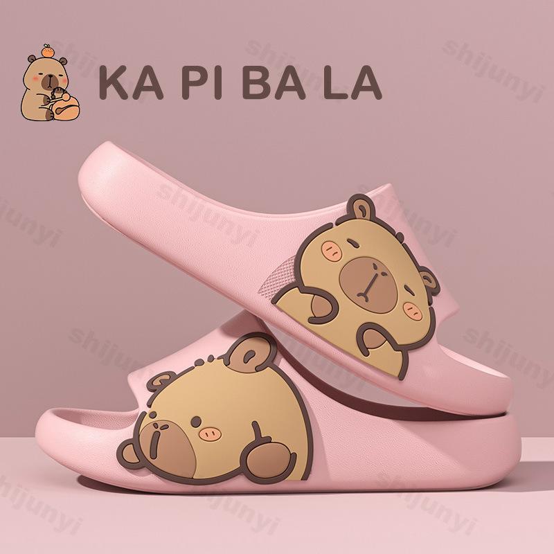 Fashion Capybara Women's Slippers 2025 Fashion Cute Comfortable Home Casual Shoes Non-Slip Bathroom Sandals Cartoon Outdoor Beach Shoes