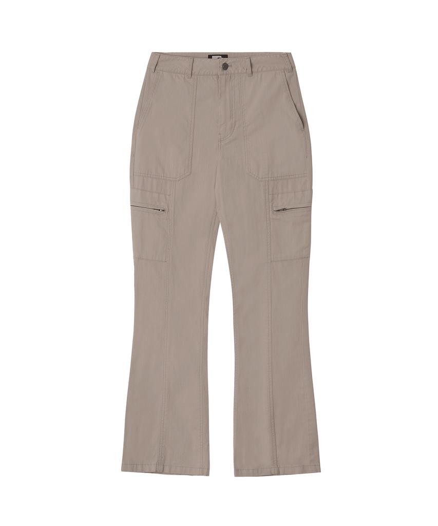 WELLBEING EXPRESS Washed Cotton Cargo Pants Beige