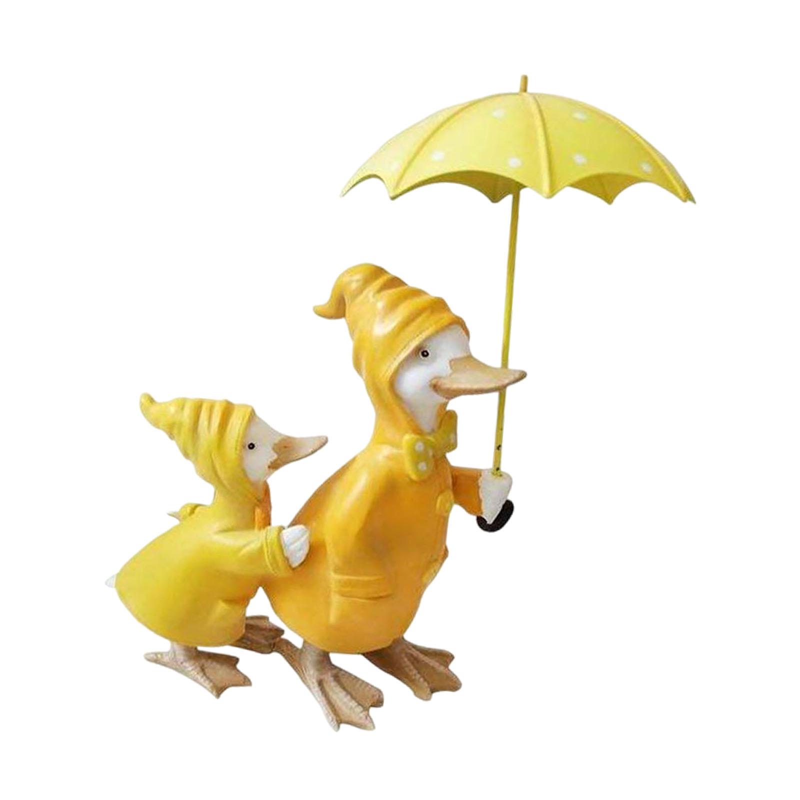 

Duck Holding Umbrella Statue Garden Decoration for Home Tabletop Garden