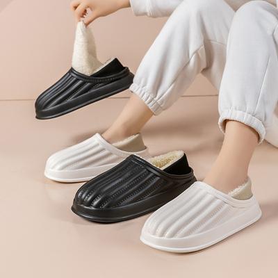 Couple Cotton Slippers Women'S Winter Indoor Non-Slip Soft Bottom Warm Home Korean Version Confinement Shoes Fluffy Slippers Men'S Winter