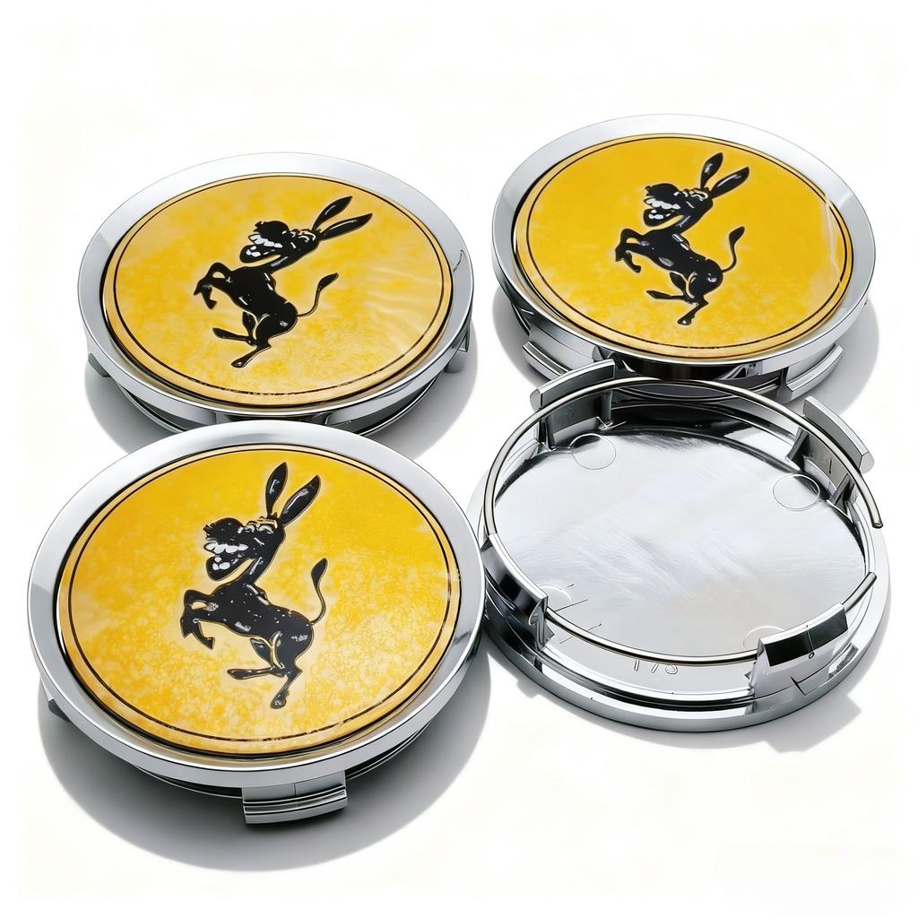 AAYP1 4pcs Donkey Logo Emblem Badge Car Wheel Center Caps OD 74MM 69MM ID Car Wheels Hub Cap Rim Hubcaps Cover Replace Car Accessories