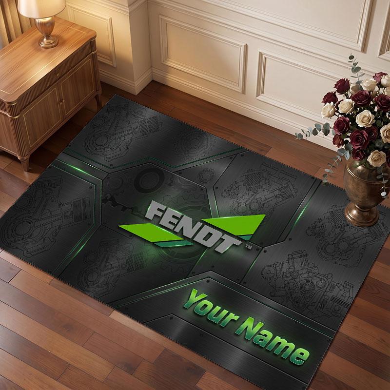 Tappeto in Cristallo Vellutato Personalizzato Fendt, Tappeto Morbido Antiscivolo con Testo Nome Personalizzato per Soggiorno Camera da Letto