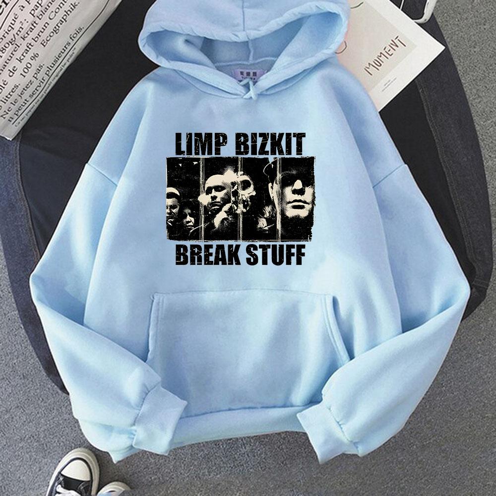 Limp Bizkit Graphic Printing Hoodies Classic Round Neck Long Sleeve Oversized Fleece Hooded  Unisex Pullovers Hoody Sweatshirts