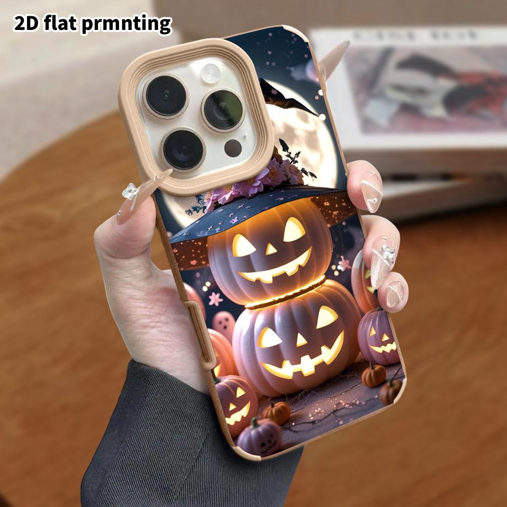 Phone Case: Lambskin 2D Flat Samsung Galaxy A34 A35 M05 M06 S20 S22 S21 FE Plus 5G Protective Case, Dreamy Pink Pumpkin, Christmas and Halloween Gift
