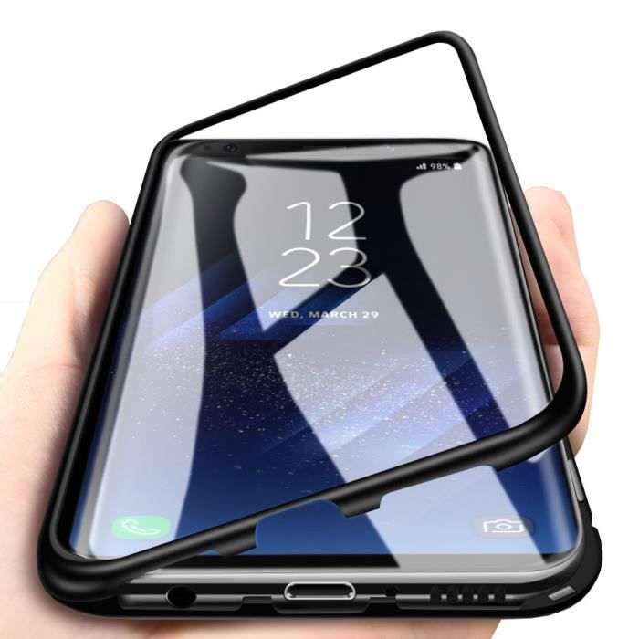 Coque - secondlyn - galaxy s8 plus - aluminium - verre trempé - protection anti-chocs