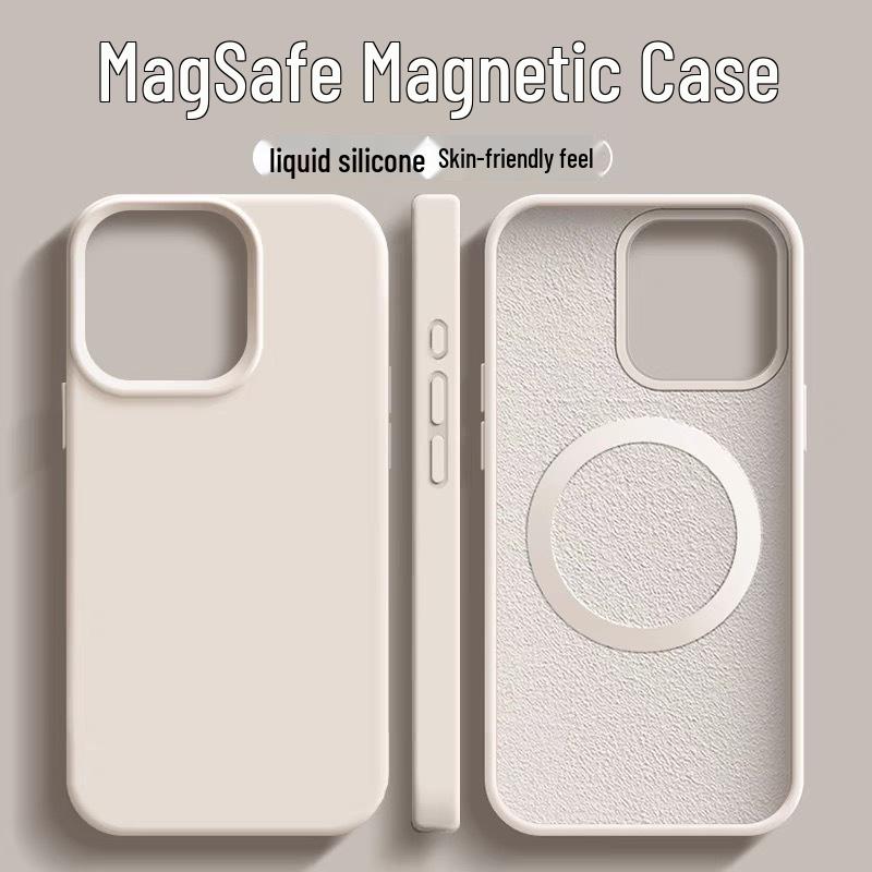 Kryt z tekutého silikonu pro iPhone 17 Pro Max s velkým otvorem a neviditelným magnetickým nabíjením - Kompatibilní s Apple 16, Odolný proti pádu, Nový.