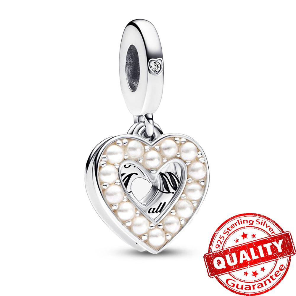 Mother'S Day Series Copper Mom Kiss Love Beads Infinity & Rose Heart Dangle Charm Fits Bracelet Diy Fine Jewelry