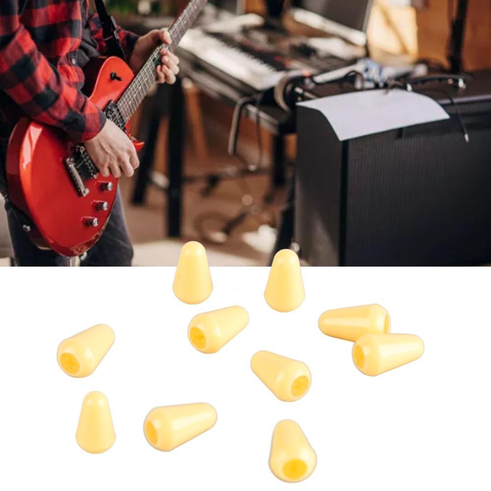 20 Stück Weiß/Gelb/Schwarz Gitarren-Kippschalter-Spitzen Kunststoff-Schalterknaufkappe Gitarrenzubehör