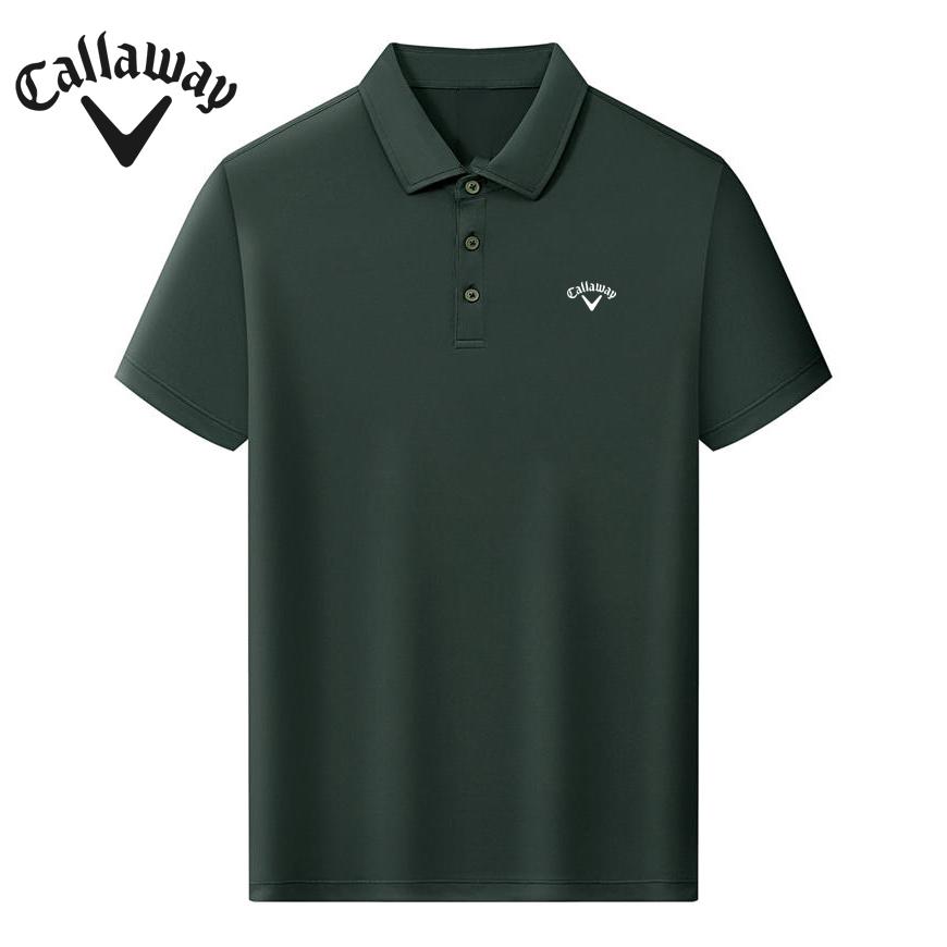 Callaway 2025 Summer Embroidery High-quality Golf Casual Sports Style Solid Color Lapel Polo Shirt
