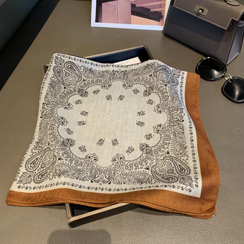 Cashew Pattern Printed Square Kerchief Elegant Neck Scarf For Women Daily Wear