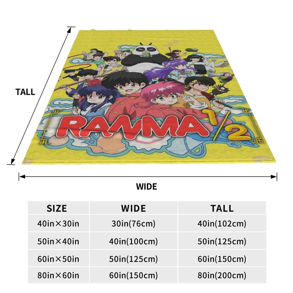 P-chan Ryoga Lost Pig Ranma 1⁄2 Adventure Comedy Blankets Flannel Sofa Throw Blanket for Bedroom Office Throws Bedspread Quilt