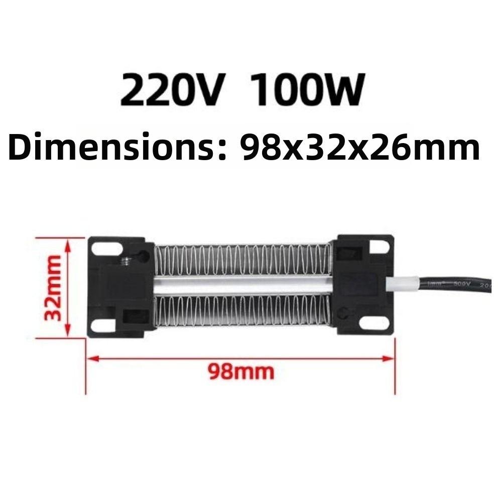 113*35*26mm Insulation-Thermostatic 12V/24V/110V/220V 100W PTC Ceramic Air Heater Heating Element