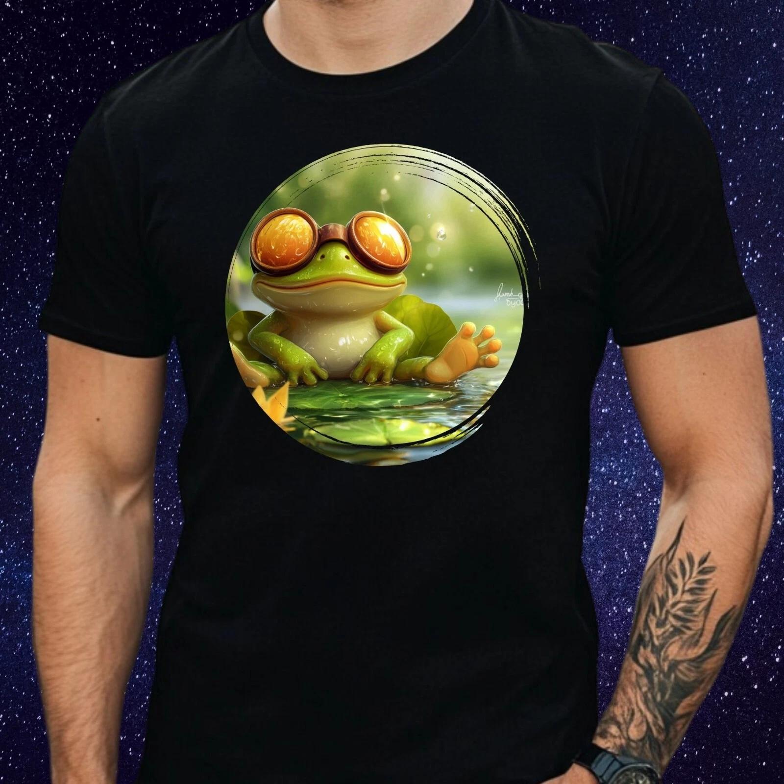T-Shirt Herren Cartoon Frosch Motiv Baumwolle Größe S bis 5XL XS