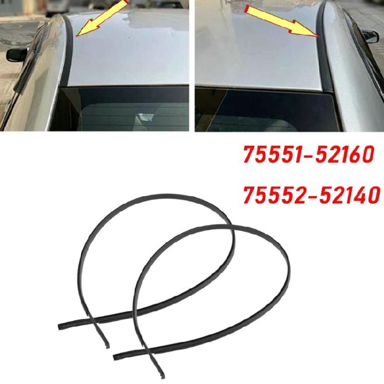 2pcs Weather Sealing Strips Automotive Accessories Left Right Side Roof Drip Moulding Trim Set 75551-52160 75552-52140