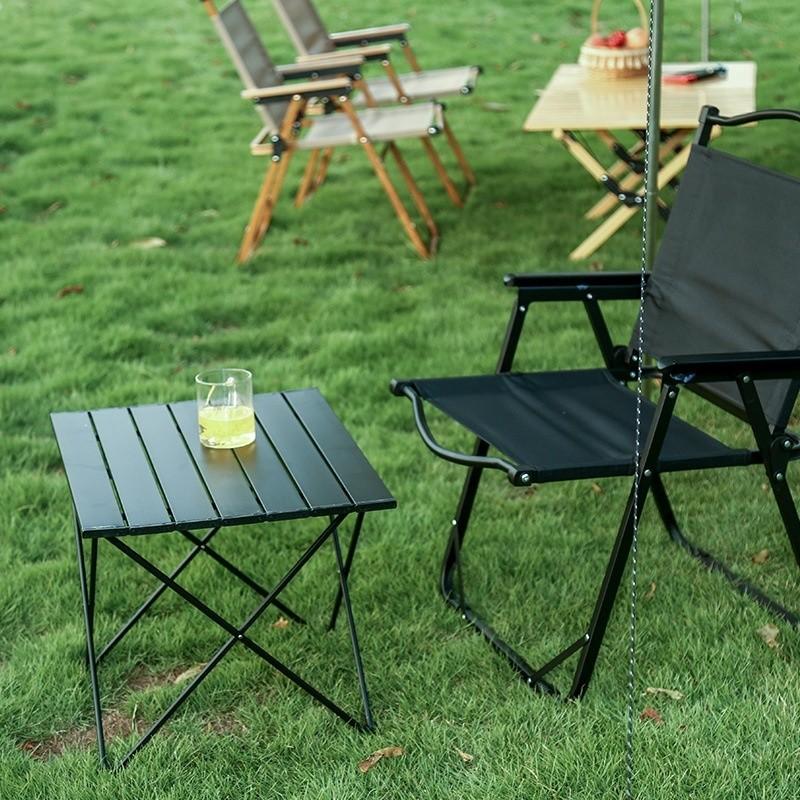 Outdoor Portable Camping Barbecue Table Multifunction Aluminum Alloy Foldable Table Picnic Supplies