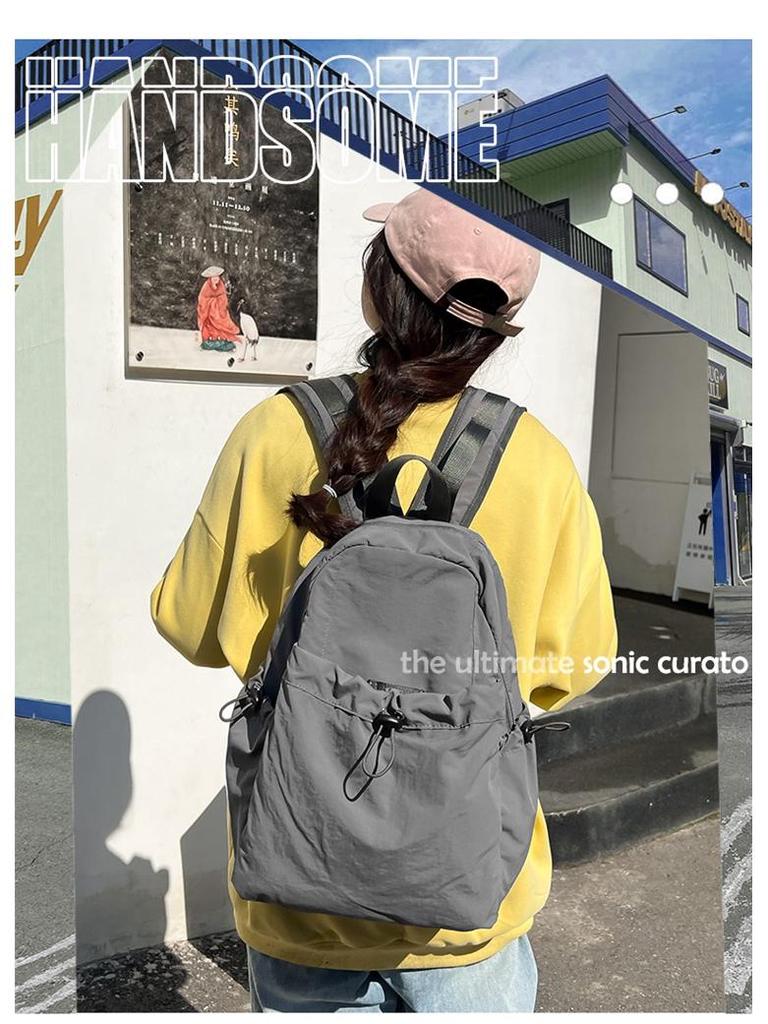 Japanese Pleated Nylon Backpack - Large, Lightweight, Casual Travel & College Laptop Bag for Men and Women