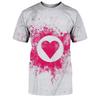 Summer New Love 3D Printed Men's and Women's Short Sleeves Loose and Slim Half Sleeve Shirt