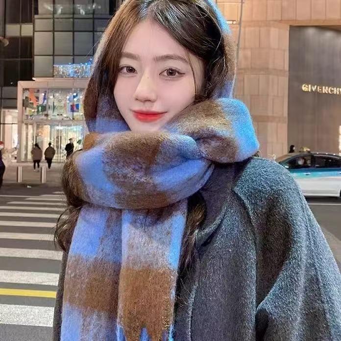 Women's European and American Style Long Fringe Mohair Scarf - Warm Autumn/Winter Shawl & Neck Warmer