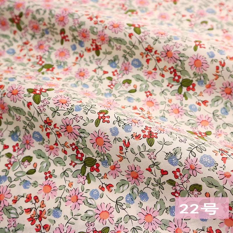 145x50cm Tiszta pamut anyag Kis virágos mintás anyag Gyermekruhákhoz, ruhákhoz Kézzel készített DIY Varróanyag TJ9772