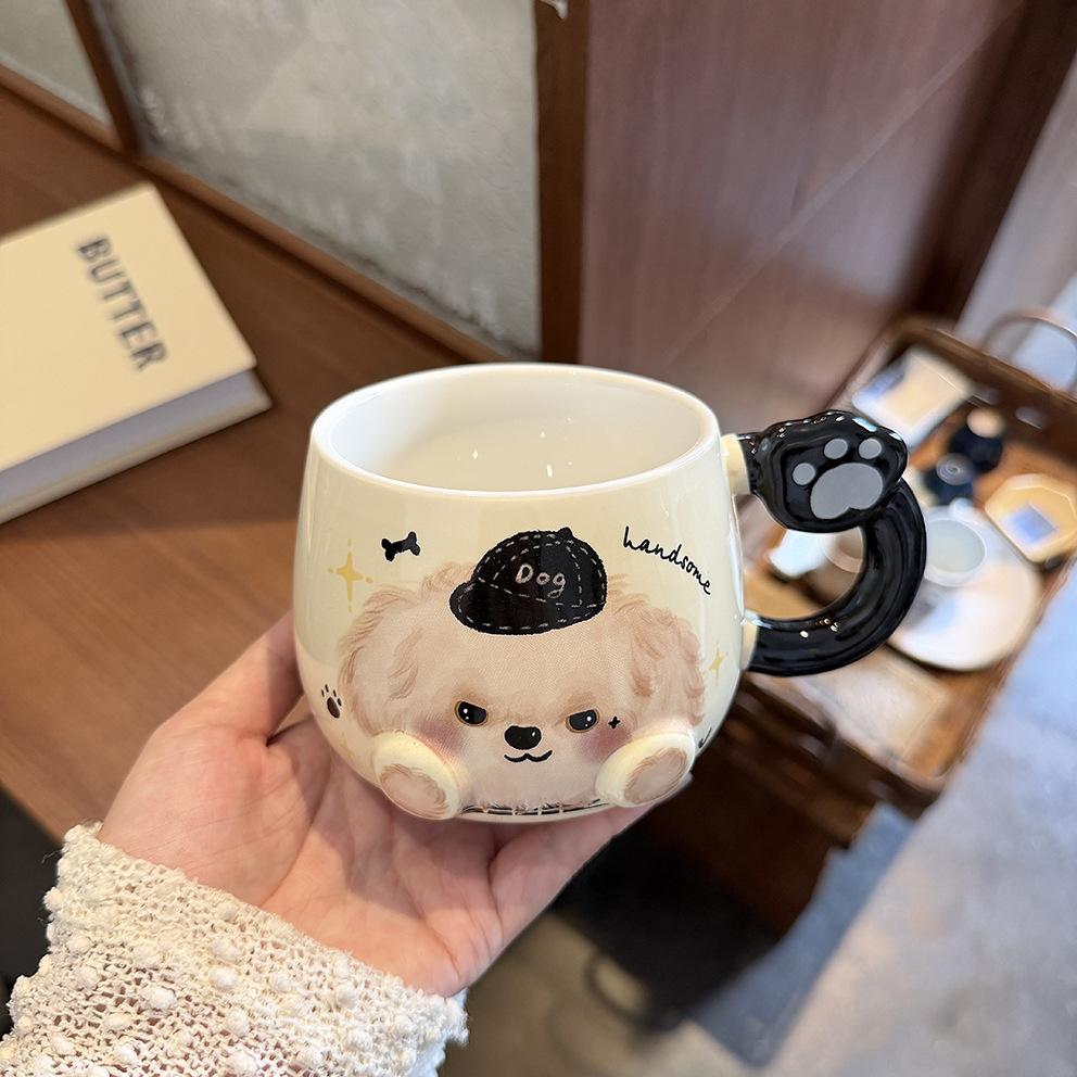 Puppy Mug High Value Ceramic Cup Cute Water Cup Female Couple Home Coffee Breakfast Cup Children
