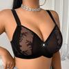 Sexy Tulle No-padded Comfortable Breathable Underwear for Women with Push-up and Side-tightening Steel Ring Plus Size Bra