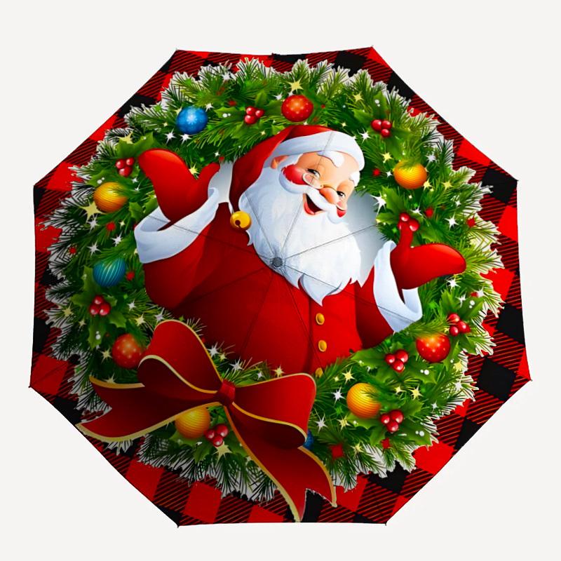 

1PC Christmas Santa Claus Folding Umbrella with 8 Frames, Automatic Open, Durable Frame, Quality Craftsmanship yy250912146