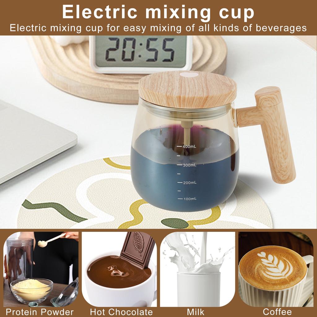 Self Stirring Mug Portable Electric Stirring Coffee Cup Office Glass Inner Tank Mug Automatic Electric Protein Powder Mix Cup