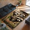 Forest Nature Theme Crystal Velvet Rug Personalized Custom Name Text Soft Floor Mat Home Decor