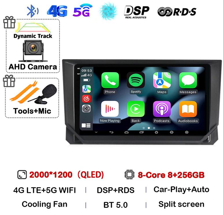 Android 14 Carplay Auto 4G+WIFI Car Radio for SEAT Ibiza 2017 2018 2019 2020 Stereo GPS Multimedia Video Player 360 Camera Audio