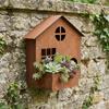 Decorative Rusted House Flower Pot Iron Wall Decoration Planter  Garden Decoration