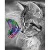Huacan Diamond Brodery Salg Cats 5D Diamond Painting Full Square Drill Butterfly Cross Stitch