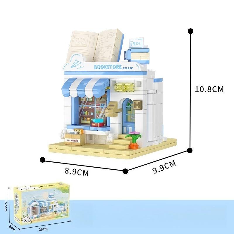 Street View Building Blocks Creative Paradise Children's Educational Assembly Cute Toy Store Handmade Diy Model Ornaments Gifts