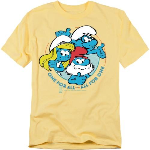 The Smurfs Unisex Adult All For One T-Shirt