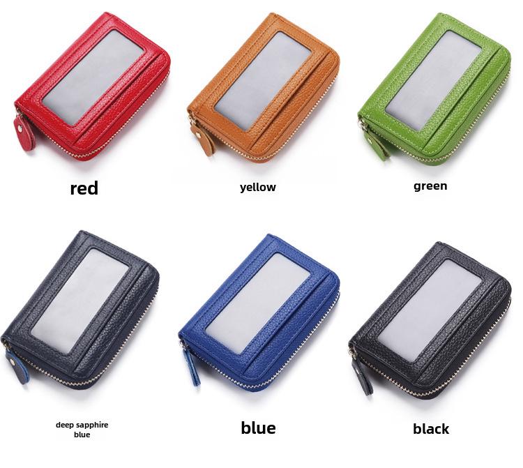 2025 Men's & Women's Cowhide Leather Accordion Card Holder & Coin Purse