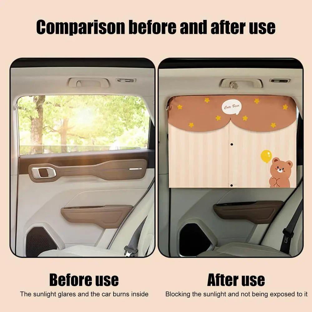 Quality Side Window Car Window Sun Shade Rear Side Magnetic Windshield Sunshade Cute Cartoon Foldable Auto Window Cover Car