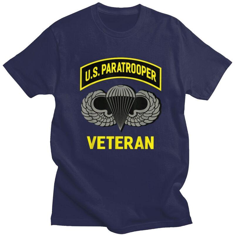 Custom Male US Paratrooper Army Veteran T Shirt Short Sleeves Cotton Tshirts Tshirt Leisure Tee Clothing