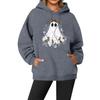 Women's Casual Fashion Solid Color Rugby Print Long Sleeve Hooded Sweatshirt Top