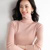 Women's Slim Fit High Neck Wool Sweater - Lightweight, Sheer Base Layer for Spring and Autumn